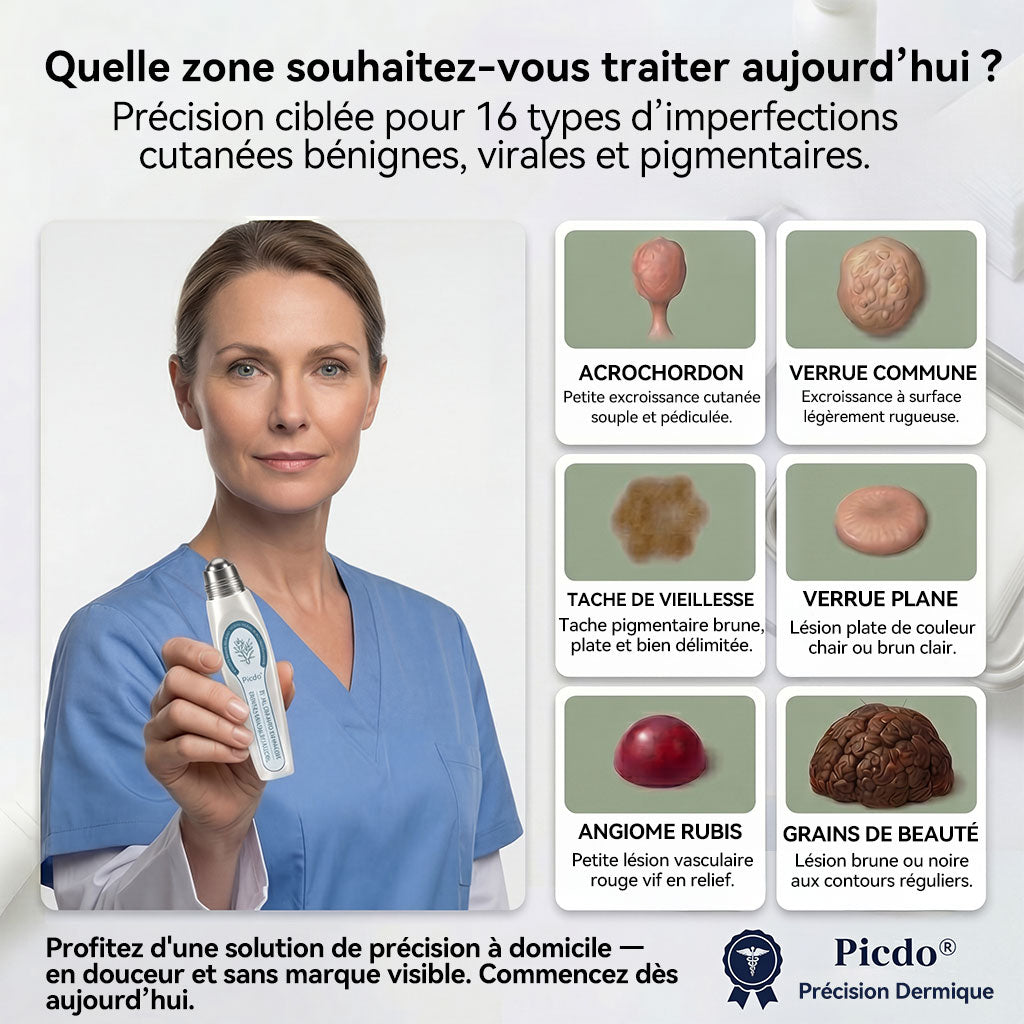 Boutique officielle de la marque 🔊 𝐏i𝐜𝐝o® 7 Jours Effaceur de taches et d’excroissances cutanées(Zéro douleur, zéro cicatrice – Roller)