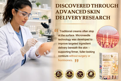 HISKIN® Bust Volume, Lift & Firming Nano Microneedle Patch Volufiline + Exosome + Copper Peptide Formula Powered by Cellular Renewal Technology