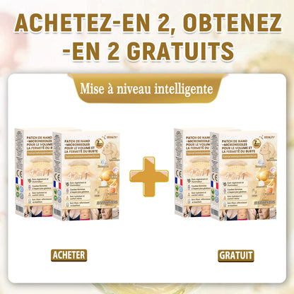 HISKIN® Patch à nano-microaiguilles pour le volume, le galbe et la fermeté de la poitrine – Formule Volufiline™ + Exosomes + Peptides de cuivre, enrichie par la technologie de renouvellement cellulaire