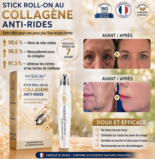 HISKIN® Golden Silk Protein Peptide Beauty Pen — Soin beauté ciblé pour les rides, le contour des yeux et les lèvres | Résultats visibles dès 3 jours ✨