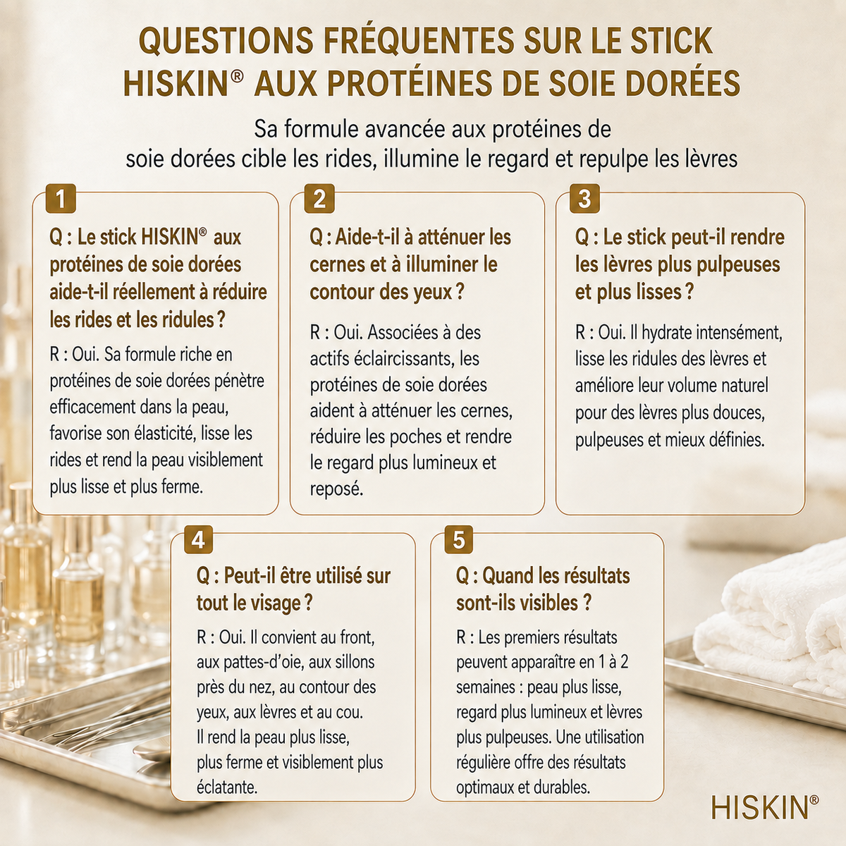 HISKIN® Golden Silk Protein Peptide Beauty Pen — Soin beauté ciblé pour les rides, le contour des yeux et les lèvres | Résultats visibles dès 3 jours ✨