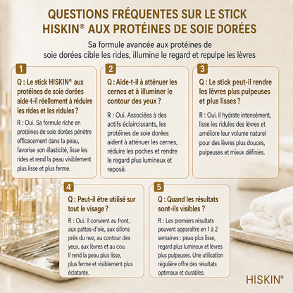 HISKIN® Golden Silk Protein Peptide Beauty Pen — Soin beauté ciblé pour les rides, le contour des yeux et les lèvres | Résultats visibles dès 3 jours ✨